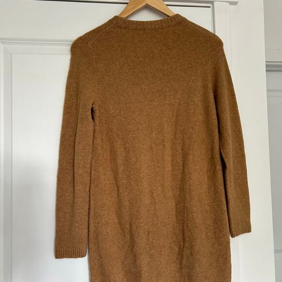 J. Crew Wool Knit Sweater Dress Long Sleeve Women’s Small Camel Midi Cozy Soft - Picture 8 of 8